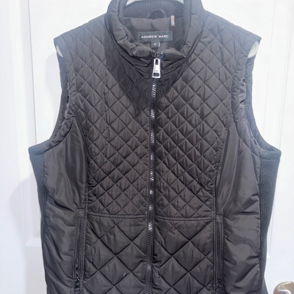 Andrew Marc Charcoal Quilted Vest